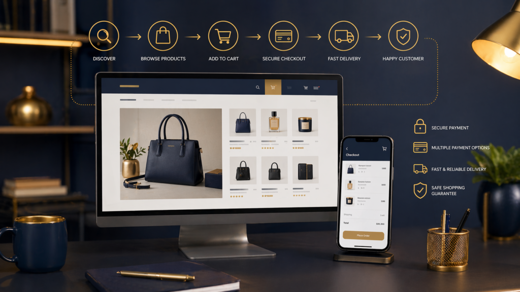 web shop za male poduzetnike s jednostavnom košaricom i checkoutom